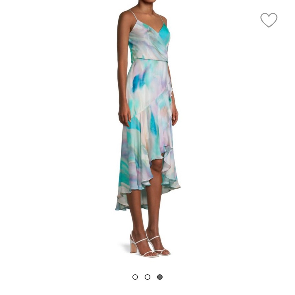 Parker 100% silk Elegant Multicolor waterfall dress fully lined size 8